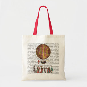 Luchtballon en mensen tote bag