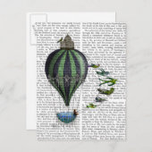 Luchtballon en -vogels briefkaart (Voorkant / Achterkant)