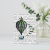 Luchtballon en -vogels briefkaart (Staand voorkant)