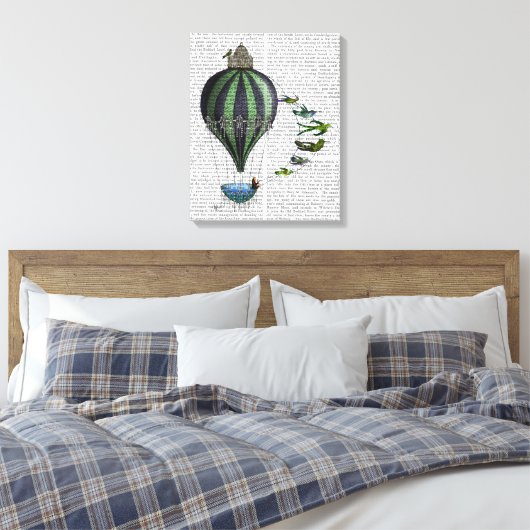 Luchtballon en -vogels canvas afdruk (Insitu (Slaapkamer))