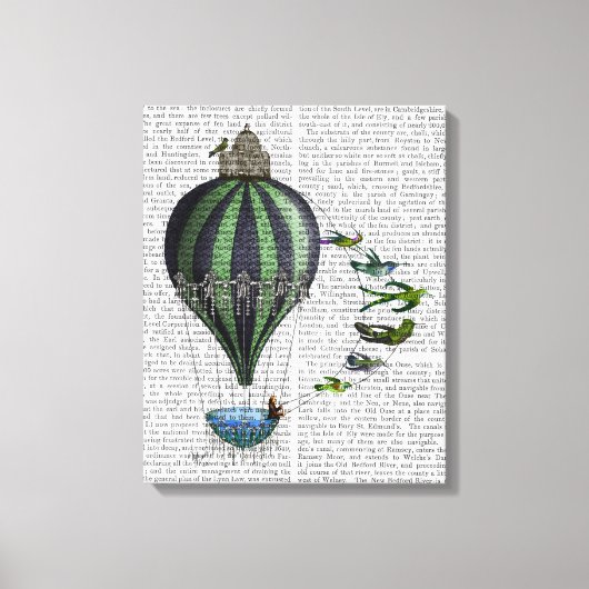 Luchtballon en -vogels canvas afdruk (Voorkant)