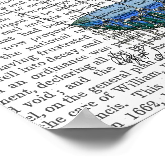 Luchtballon en -vogels poster (Hoek)