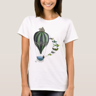 Luchtballon en -vogels t-shirt