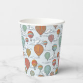  luchtballon en wolkenpatroon papieren bekers (Achterkant)