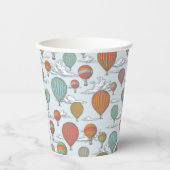  luchtballon en wolkenpatroon papieren bekers (Voorkant)