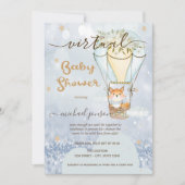 Luchtballon Fox Stars Bokeh Virtual Baby shower Kaart (Voorkant)