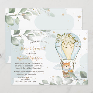 Luchtballon, fox, wolken, sars, Baby shower per po Kaart