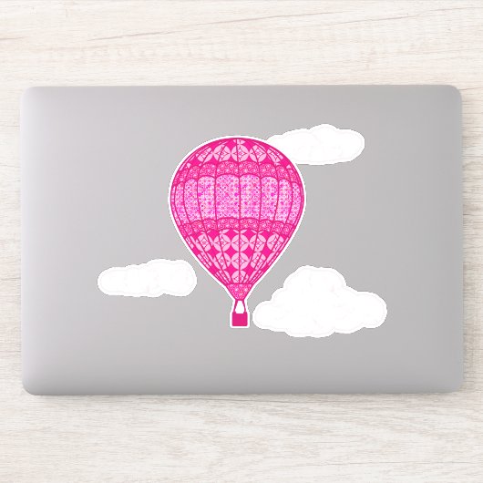 Luchtballon, Fuchsia Pink Sticker (Computer)