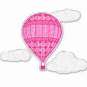 Luchtballon, Fuchsia Pink Sticker (Voorkant)