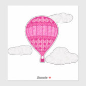 Luchtballon, Fuchsia Pink Sticker (Vel)