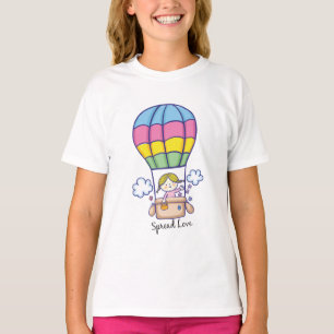 Luchtballon Grappig Schattige Meisje T-shirt