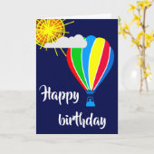 Luchtballon - Happy Birthday Kaart (Gele Bloem)