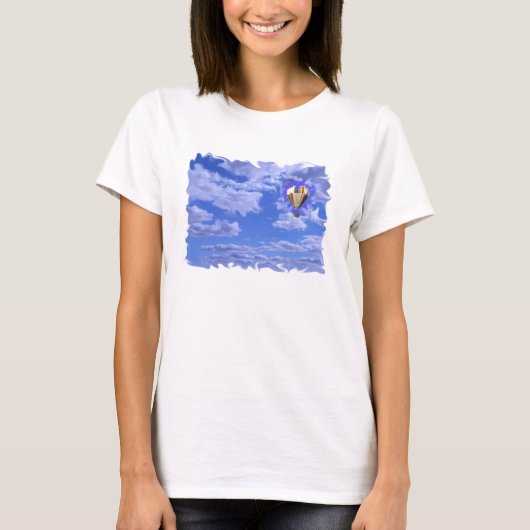 luchtballon in wolken t-shirt (Voorkant)