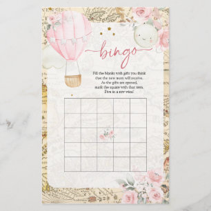 Luchtballon is ze niet knap Baby shower Bingo