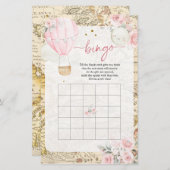 Luchtballon is ze niet knap Baby shower Bingo (Voorkant / Achterkant)