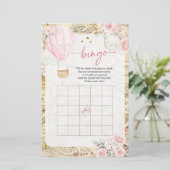 Luchtballon is ze niet knap Baby shower Bingo (Staand voorkant)