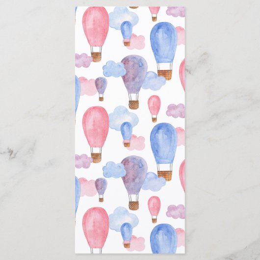 Luchtballon kinder menu Kinderen verjaardagsfeestj (Achterkant)