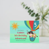  luchtballon, kinderen, Birthday Briefkaart (Staand voorkant)