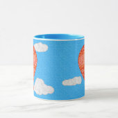 Luchtballon, koraal Oranje tegen een blauwe hemel Mok (Midden)