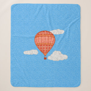 Luchtballon, koraal Oranje tegen een blauwe hemel Sherpa Deken
