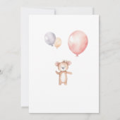 Luchtballon met kleine wolken 3e verjaardagsfeestj kaart (Achterkant)