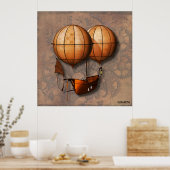  luchtballon met terugdraaiing van steampunk met s poster (Keuken)