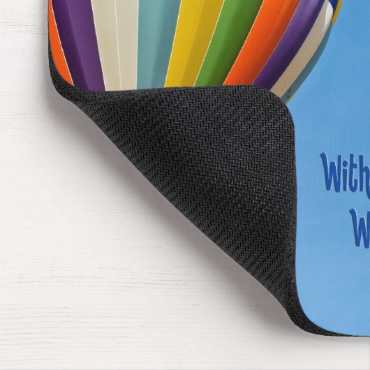 luchtballon met warme lucht, geloofsopgave muismat (Hoek)