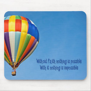 luchtballon met warme lucht, geloofsopgave muismat