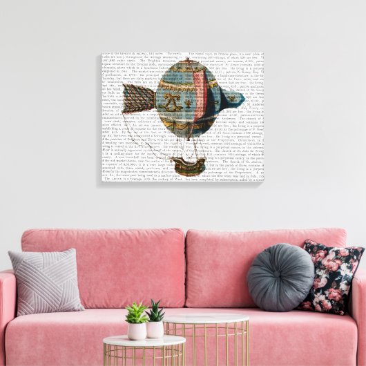 Luchtballon met warme lucht, voorzien van een stoo canvas afdruk (Insitu (Woonkamer))