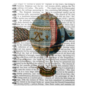 Luchtballon met warme lucht, voorzien van een stoo notitieboek