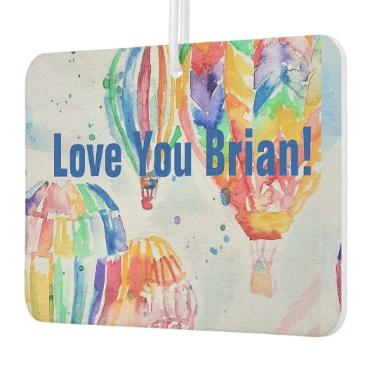 Luchtballon Naam Waterverf auto Luchtverfrisser (Links)