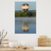 Luchtballon over de rivier poster (Keuken)