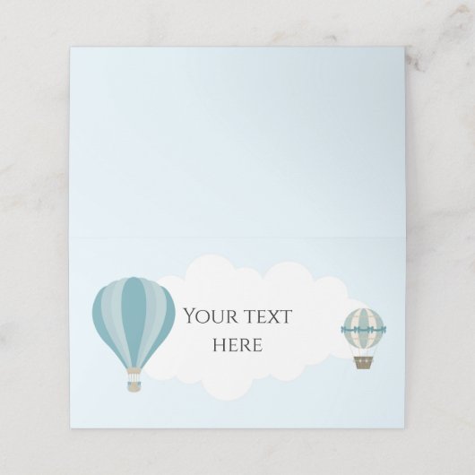  luchtballon plaatskaartje (Buitenkant ongevouwen)