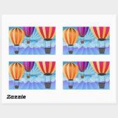 luchtballon rechthoekige sticker (Vel)