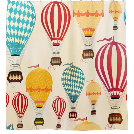 Luchtballon: speels patroonontwerp. douchegordijn (Voorkant)