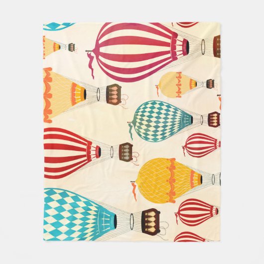Luchtballon: speels patroonontwerp. fleece deken (Voorkant)