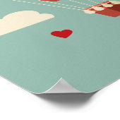  luchtballon tegen troebel luchtruim poster (Hoek)