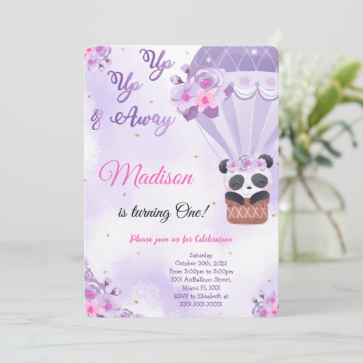 Luchtballon Uitnodigingen (Staand voorkant)