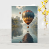  luchtballon Verjaardag Kaart (Gele Bloem)