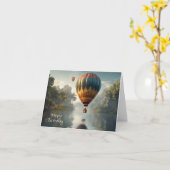  luchtballon Verjaardag Kaart (Gele Bloem)