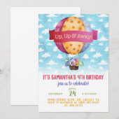 Luchtballon Verjaardag uitnodiging (Voorkant / Achterkant)