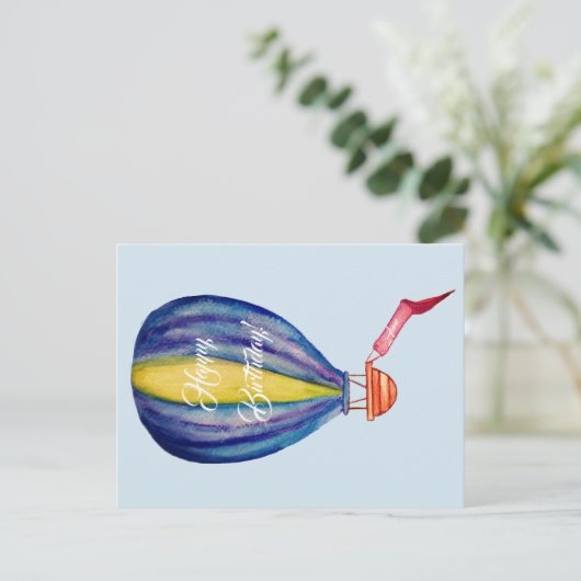 Luchtballon Verjaardagsansichtkaart Briefkaart (Staand voorkant)