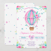 Luchtballon Verjaardagsuitnodigingen Kaart (Voorkant / Achterkant)