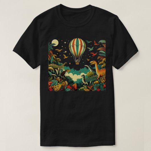 Luchtballon vliegen over een levendig bos met ande t-shirt (Design voorkant)