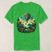 Luchtballon vliegen over een levendig bos met ande t-shirt (Design voorkant)