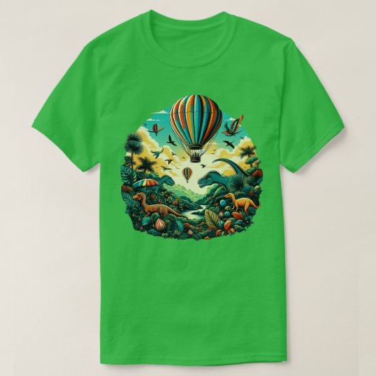 Luchtballon vliegen over een levendig bos met ande t-shirt (Design voorkant)