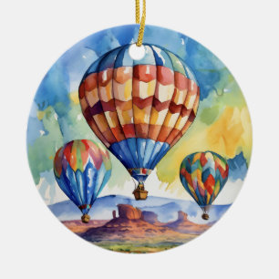 Luchtballon Zuidwest Arizona Waterverf Keramisch Ornament