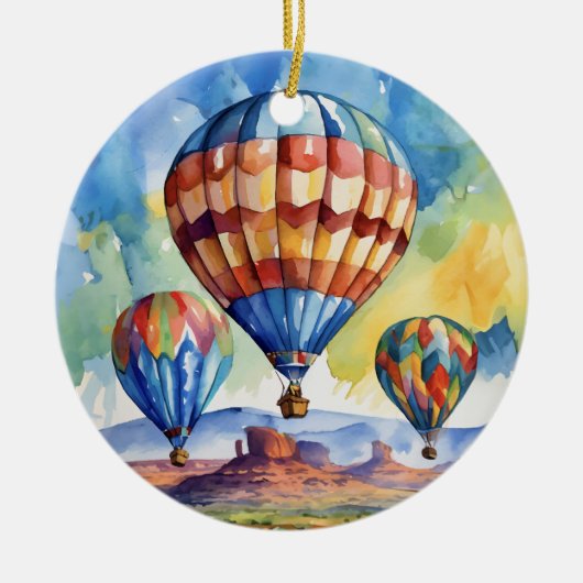 Luchtballon Zuidwest Arizona Waterverf Keramisch Ornament (Voorkant)