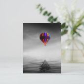 Luchtballon zwart-wit fotografie briefkaart (Staand voorkant)