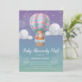 luchtballondieren Baby shower per post uitnodiging (Staand voorkant)